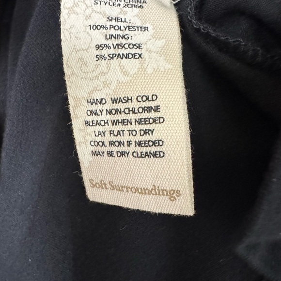 Soft Surroundings Top Belvedere Blouse Sheer Sleeves w/Layers in Black Size XL - Picture 8 of 8